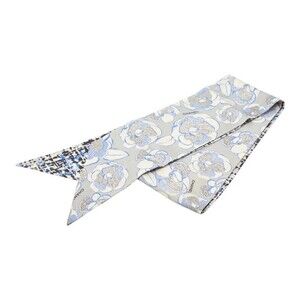 Chanel Camellia Logo Scarf, Black and White Silk, Women's CHANEL